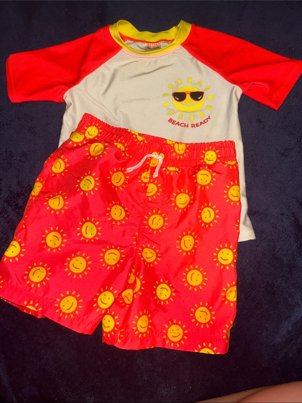 Kids Sun-Print Swim Set - Red & Yellow
